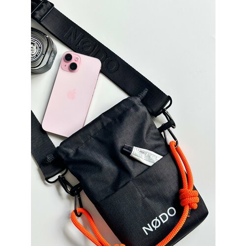 Сумка кросс-боди NODO, фактура матовая, черный/розовый