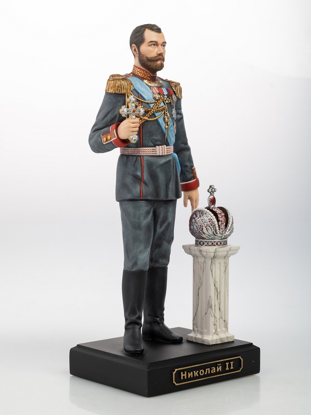 Статуэтка Николай 2 (25 см) литьевой мрамор, цвет ручная роспись — фото 1