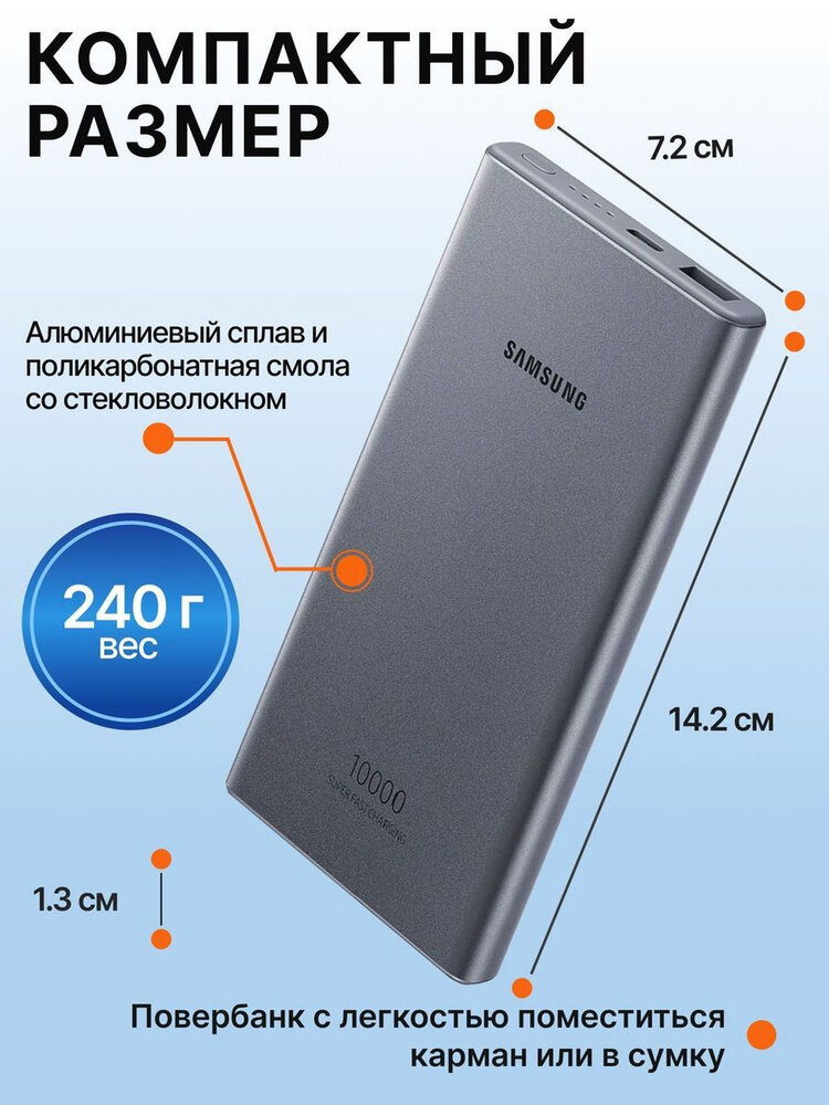Внешний Аккумулятор Samsung Fast Charge Power Bank 10000 mAh