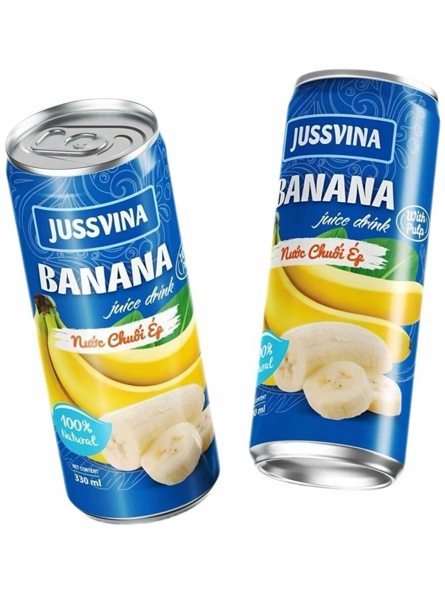 Jussvina Banana напиток безалкогольный негазированный с соком