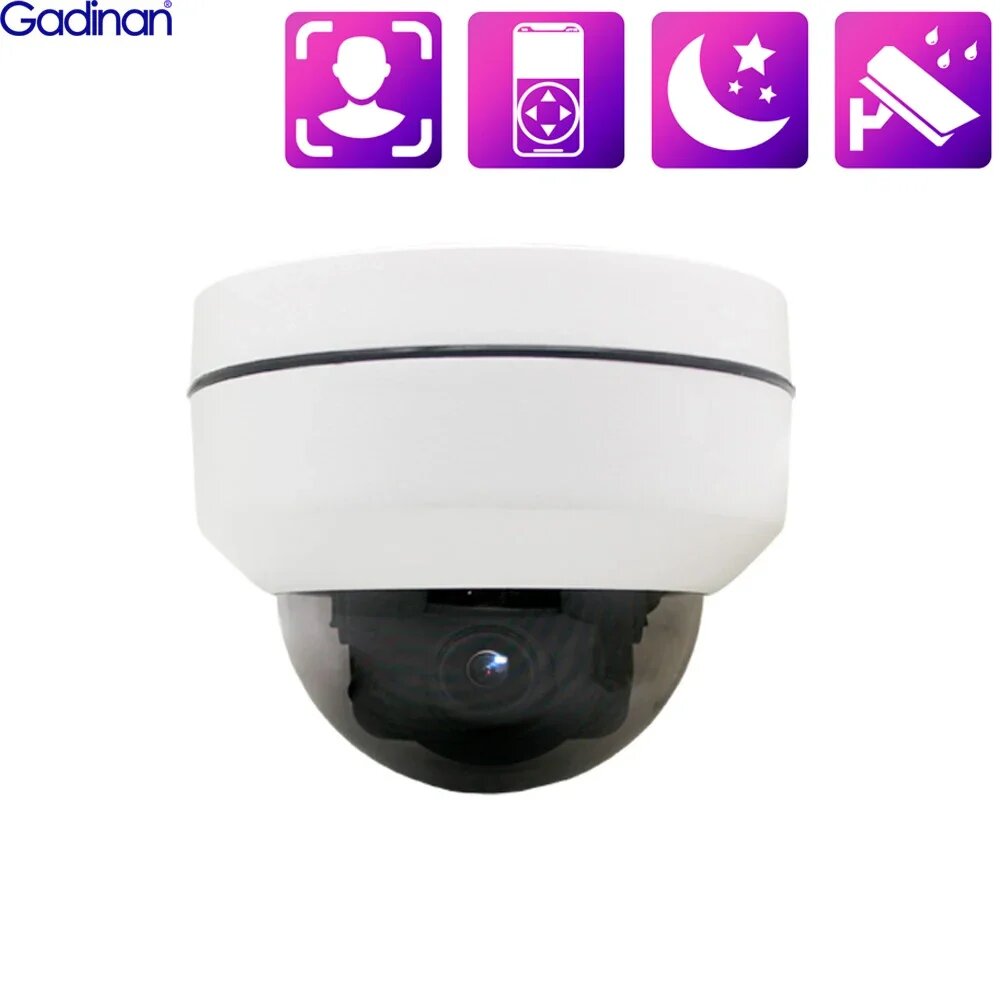 Gadinan PTZ купольная IP-камера 4K 8MP уличная, 2.8-12mm zoom, 48V POE 4MP