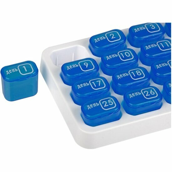 Картинки Таблетница Ecos на месяц, 31 ячейка, синий (109146)