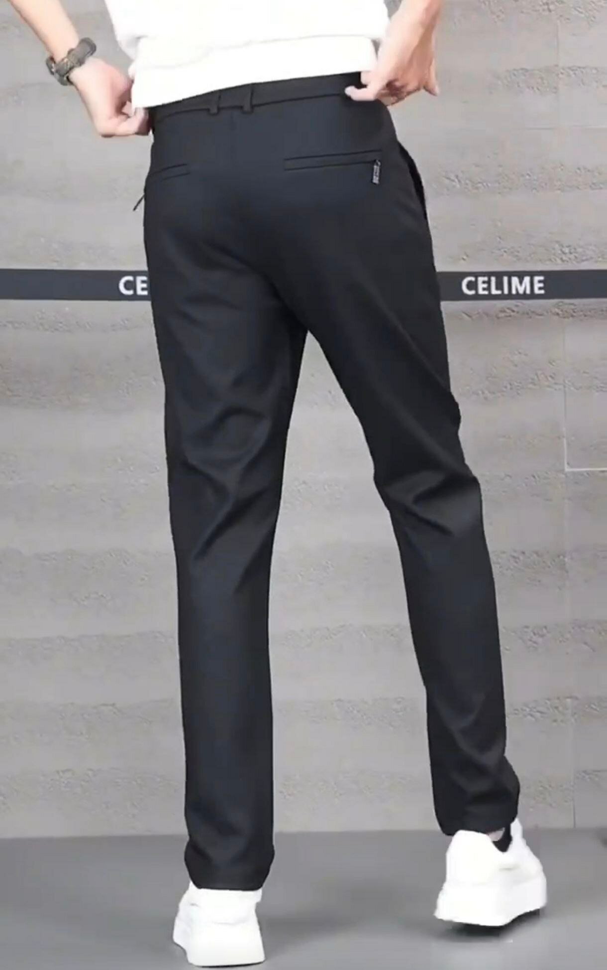 Брюки утеплённые  брюки с начёсом, размер 36, черный — фото 1