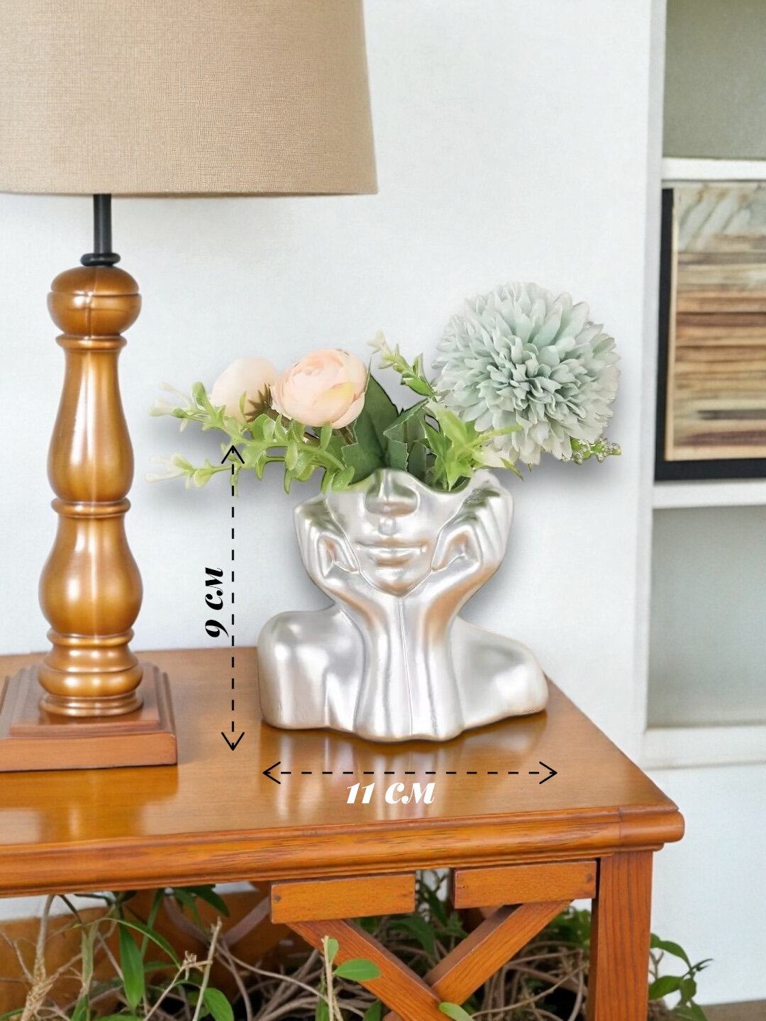 Статуэтки интерьерные "Силуэт", из скульптурного гипса, серебряные