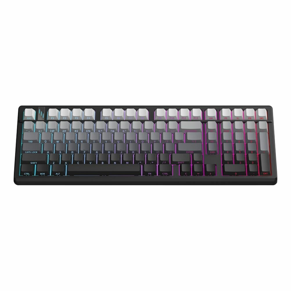 Игровая механическая клавиатура с RGB-подсветкой, Type-C + 2.4G + BTT черно-белый (градиент)