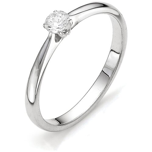 фото Алькор кольцо с бриллиантом из белого золота 12068-200, размер 16.5