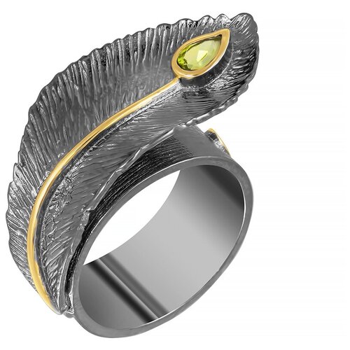 фото Element47 широкое ювелирное кольцо из серебра 925 пробы с перидотами yr01035_ko_pd_bj, размер 17