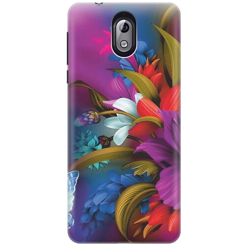 фото Cиликоновый чехол на nokia 3.1 / нокиа 3.1 с принтом "фантастические цветы" gosso