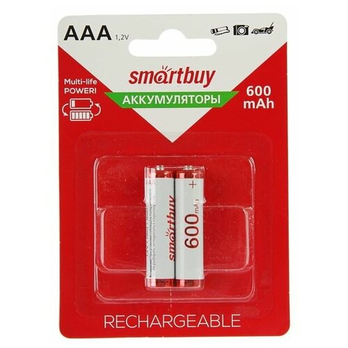 фото Аккумулятор smartbuy, ni-mh, aaa, hr03-2bl, 1.2в, 600 мач, блистер, 2 шт. 2476844