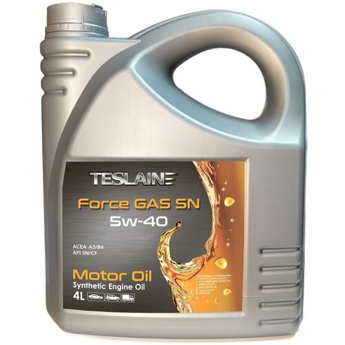 Масло моторное для двигателей работающих на газ/бензин TESLAINE GAS SN 5w-40 синтетика 4 лит.