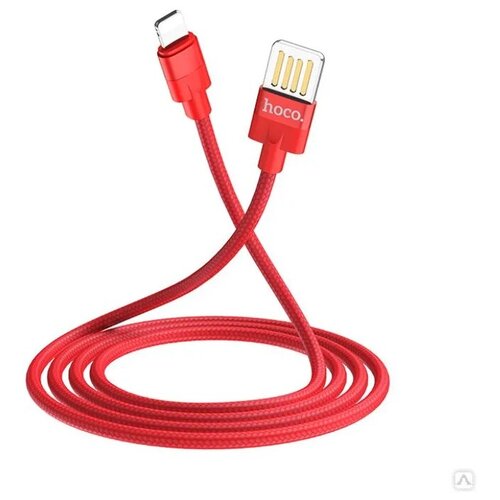 Кабель USB - Apple 8 pin HOCO U55 Outstanding, 1.2м, круглый, 2.4A, ткань, цвет красный