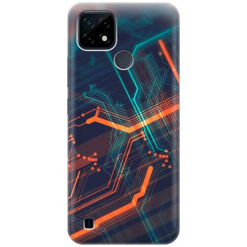 фото Re:pa накладка transparent для realme c21 с принтом "микросхема"