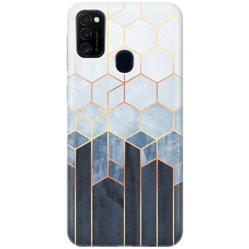 фото Re:pa накладка transparent для samsung galaxy m21 / m30s с принтом "золотые соты на сером"