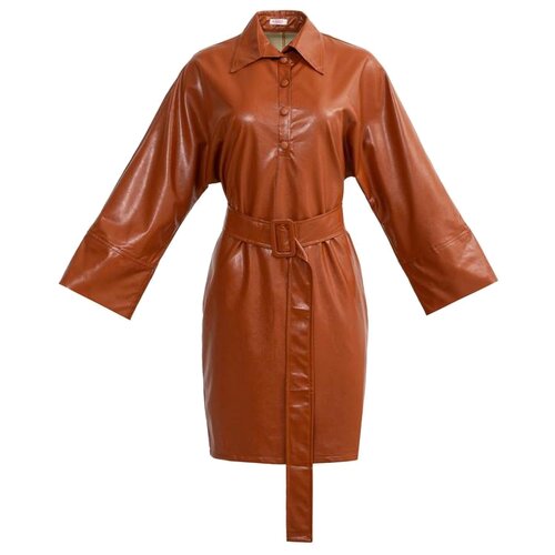 фото Платье женское minaku: leather look цвет рыжий, р-р 42 5131516 .