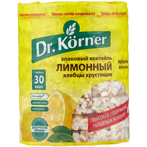 Хлебцы мультизлаковые Dr. Korner злаковый коктейль лимонный, 100 г