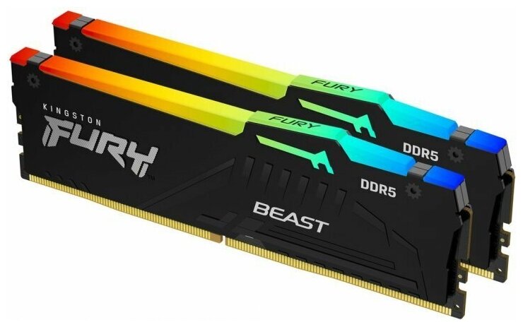 32GB Kingston DDR5 4800 DIMM FURY Beast RGB Gaming Memory KF548C38BBAK2-32 Non-ECC, , CL38 , 1.1V, KF548C38BBAK2-32 1RX16 (Kit of 2), RTL (328660)