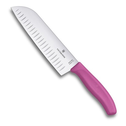 фото Нож сантоку victorinox swissclassic, рифленое лезвие, розовый