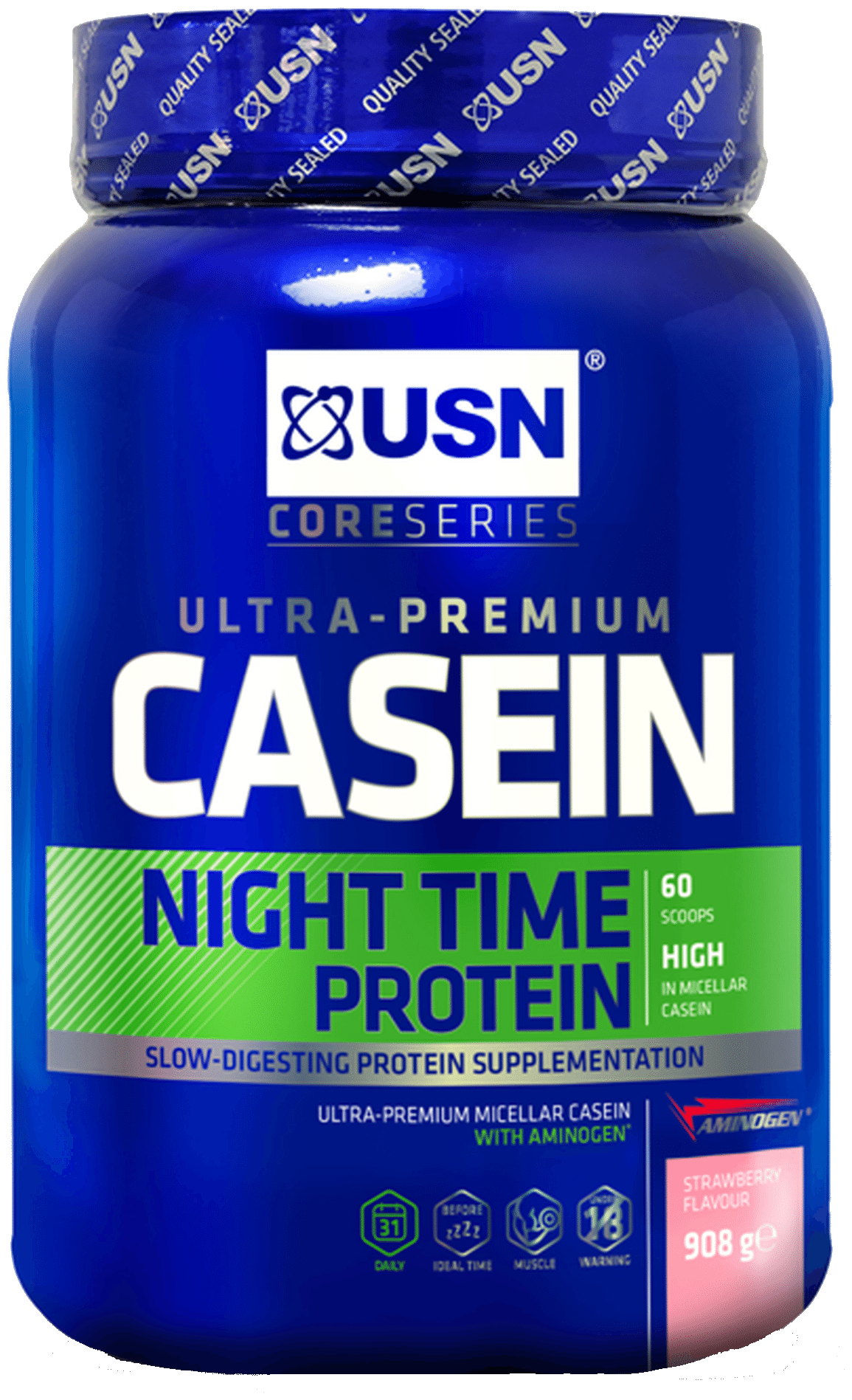 USN Казеиновый протеин Casein 908 г, Клубника