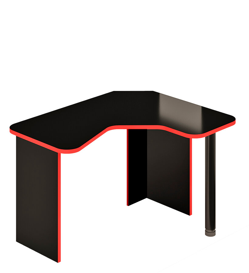 Стол угловой компьютерный правый Мэрдэс СКЛ-ИГРУГЛ120Ч чёрный/красный 1200*1000*750