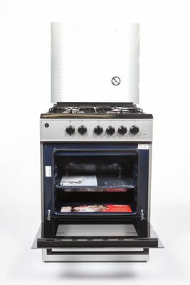 Комбинированная плита VESTA-VALENCIA VGE 10-E серая с электрической духовкой, электро-поджиг, подсветка, 3 режима духовки