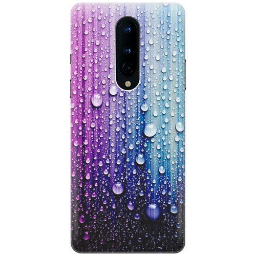 фото Ультратонкий силиконовый чехол-накладка для oneplus 8 с принтом "капли на голубом" gosso