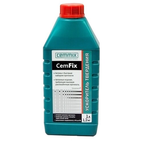 Добавка пластификатор Cemmix CemFix 1.2 кг 1 л канистра добавка пластификатор cemmix cemplast 1 18 кг светло коричневый 1 л канистра