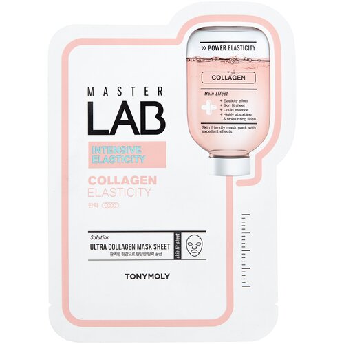 TONY MOLY тканевая маска Master Lab Collagen, 19 г, 19 мл tony moly тканевая маска master lab snail mucin 18 г 19 мл