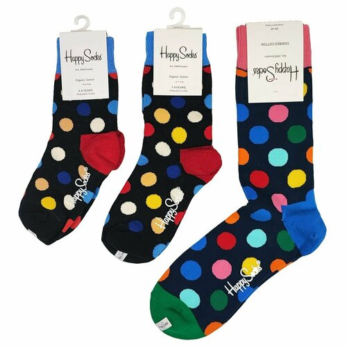 Носки Happy Socks, размер 36-40, зеленый, оранжевый, черный, голубой носки happy socks размер 36 40 черный желтый голубой оранжевый розовый мультиколор