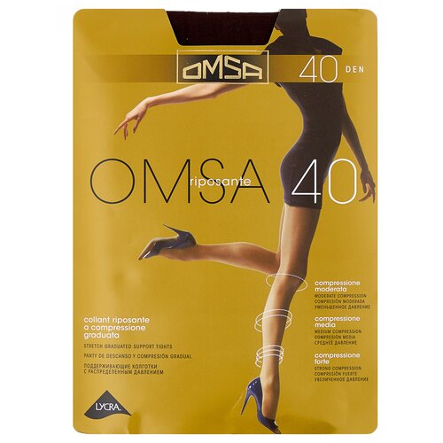 Колготки Omsa Caramello, 40 den, размер 5, коричневый колготки omsa caramello 40 den с ластовицей утягивающие с шортиками размер 5 черный