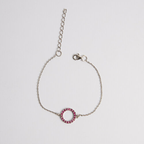 фото Corde браслет-цепочка "круг" женский на руку c натуральными рубинами, серебро 925 пробы.