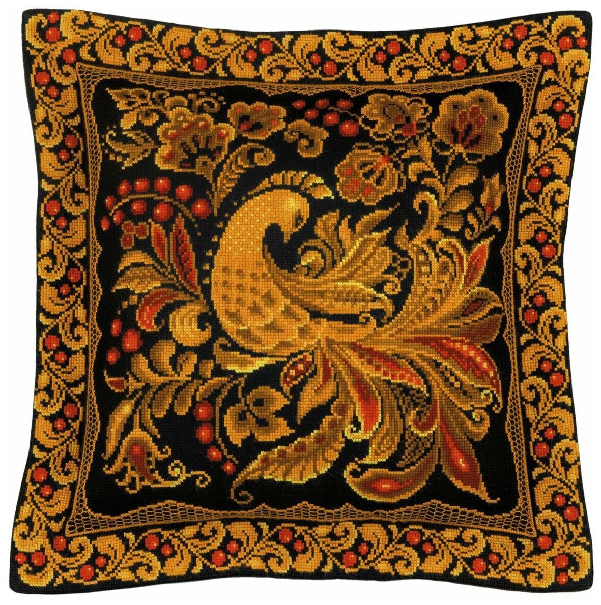 1758 Набор для вышивания Риолис 'Подушка/панно 'Хохлома' 40*40см - фото №1
