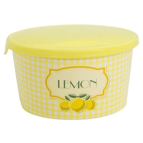 Емкость для продуктов Браво с декором Вилладжио круглая 0,75 л спелый лимон