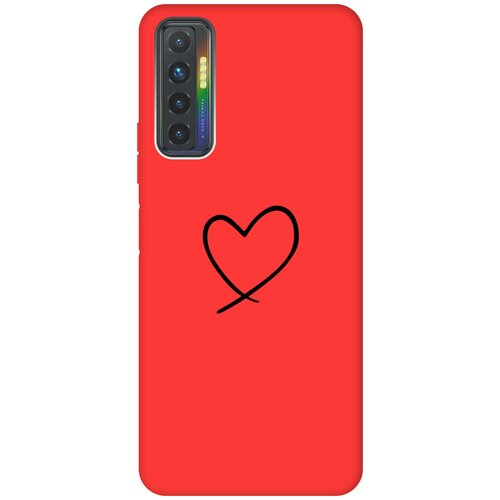 Матовый чехол Heart для Tecno Camon 17P / Техно Камон 17Р с 3D эффектом красный силиконовый чехол на tecno camon 17p техно камон 17р silky touch premium с принтом heart красный