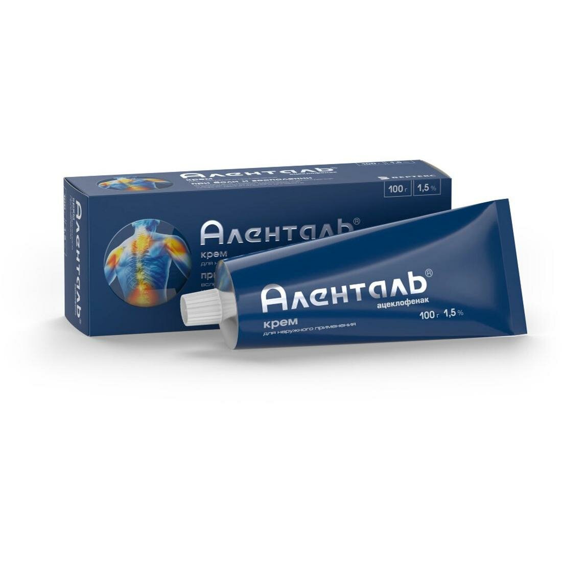 Аленталь крем д/наруж. прим., 1.5%, 100 г