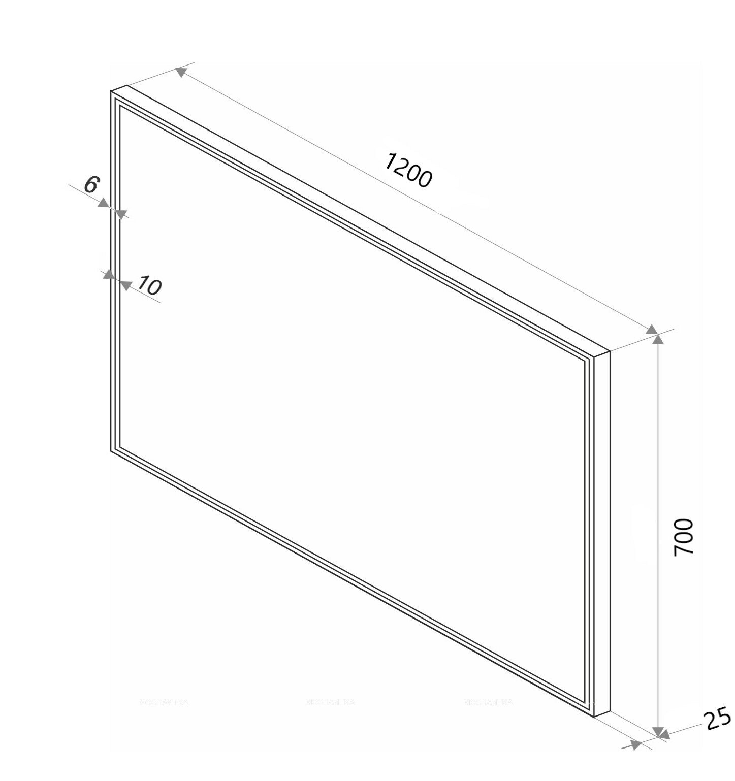 Зеркало SINTESI ARMADIO BLACK 120 с LED-подсветкой 1200x700 - фотография № 15