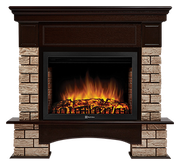 Портал Firelight Forte Wood 25U (угловой) камень коричневый, шпон темный дуб