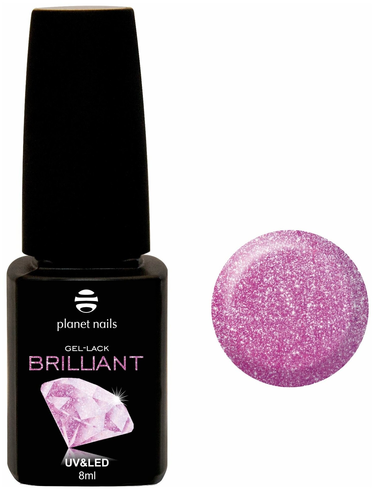 Гель-лак для ногтей Planet Nails Brilliant 714 «Розовый бриллиант», 8 мл