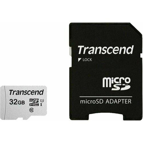 Карта памяти Transcend microSD Class 10 UHS-1 U-3 V30 32GB(SD адаптер) (черный)