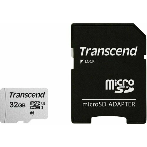 Карта памяти Transcend microSD Class 10 UHS-1 U-3 V30 32GB(SD адаптер) (черный) карта памяти 8gb transcend ts8gusdu1 microsdhc class 10 uhs i sd адаптер