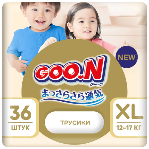 фото Goon подгузники-трусики soft 5/xl (12-17 кг) 36 шт goo.n