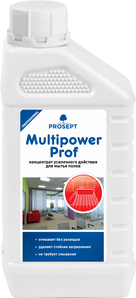 Средство для всех видов полов усиленного действия Prosept Multipower Prof, 1 л Концентрат