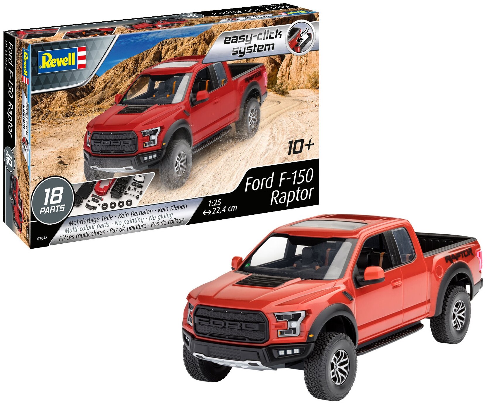 Сборная модель Revell автомобиль Ford F-150 Raptor 1:25 легкая сборка 07048R - фото №2