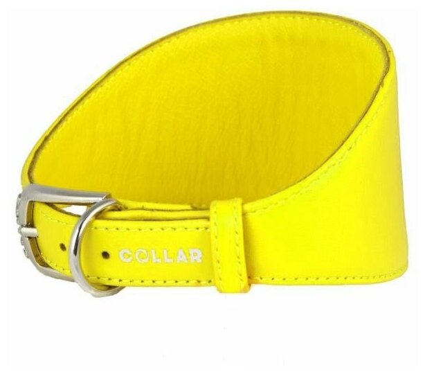 Ошейник COLLAR GLAMOUR для собак борзых без украшений желтый ширина 15мм, длина 23-27см