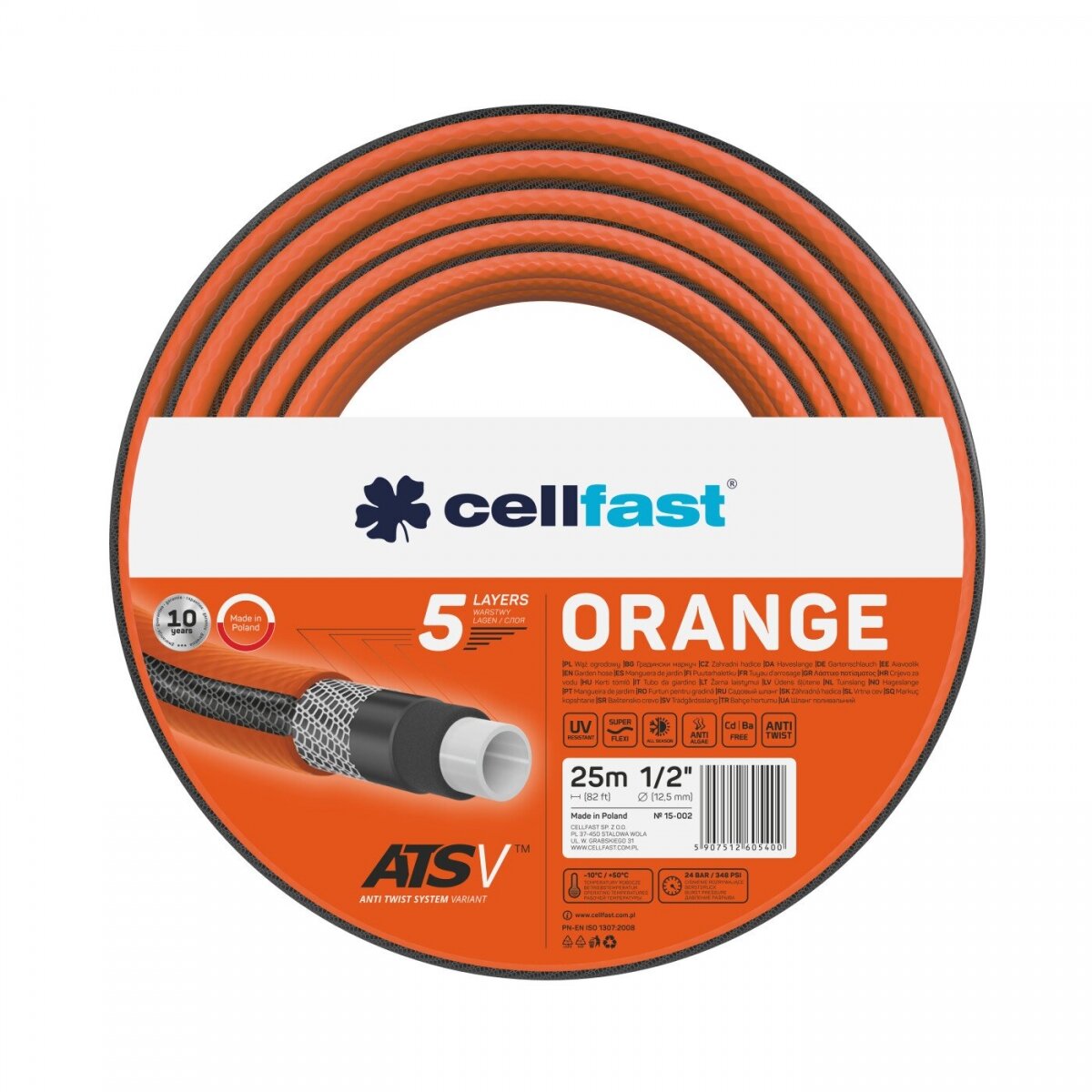 Шланг CELLFAST ORANGE 1/2'' 25 м - фотография № 8