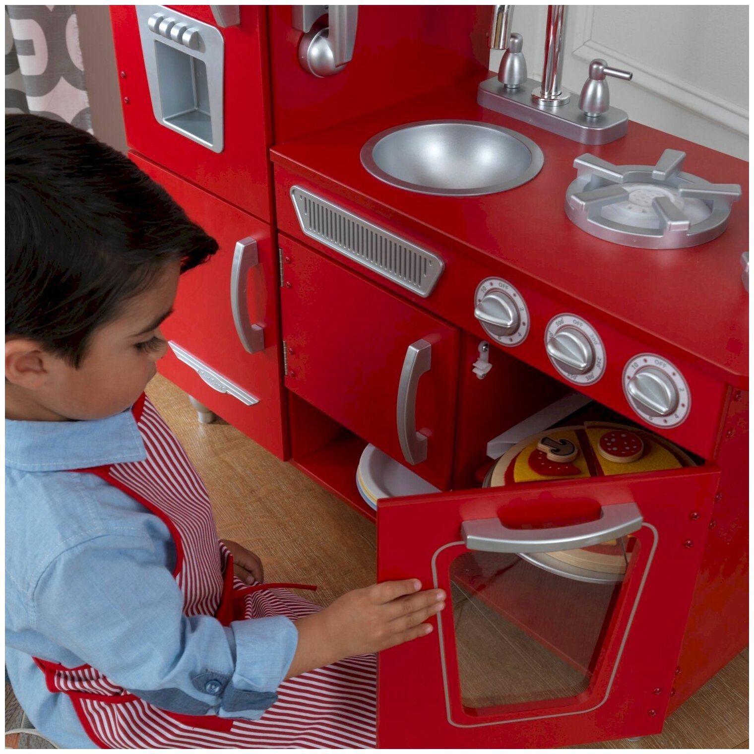 Игрушка кухня из дерева KidKraft Винтаж , цвет Красный - фото №18