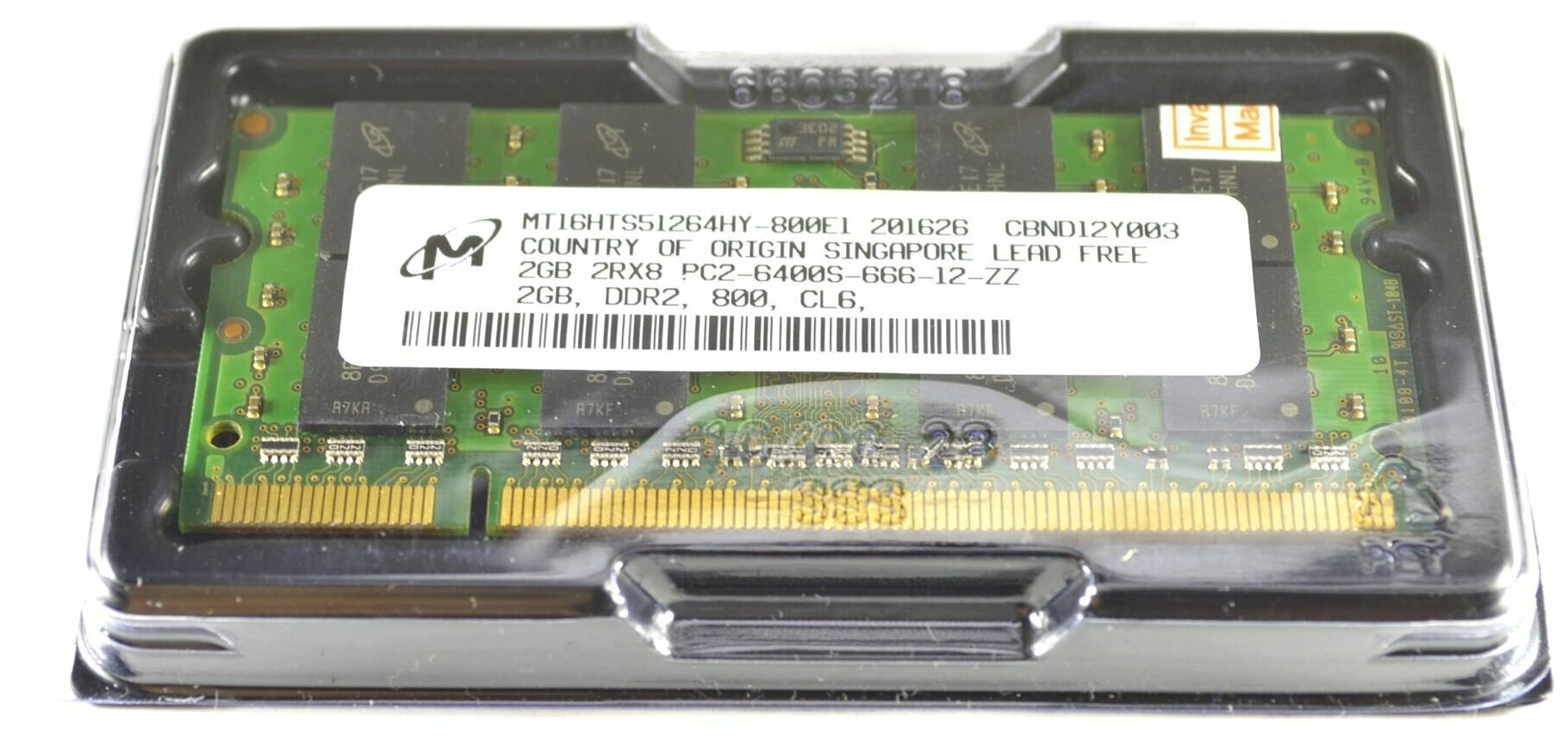 Оперативная память Micron 2GB DDR2 SO-DIMM PC2-6400S 800MHz