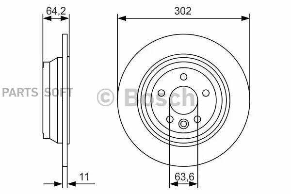 Тормозной диск BOSCH / арт. 0986479B19 - (1 шт)