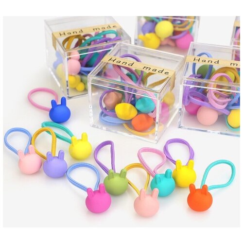 Резинки для волос детские 10 шт в коробочке