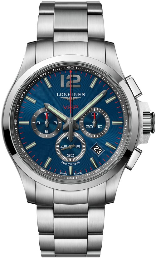 Наручные часы LONGINES Conquest V.H.P, синий, серебряный