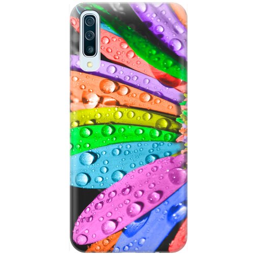 фото Силиконовый чехол на samsung galaxy a50 / a50s / a30s / самсунг а50 / а30 эс / а50 эс с принтом "разноцветные листья в каплях" gosso